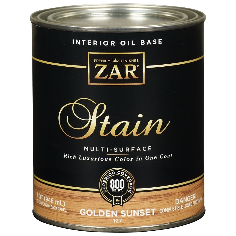 ZAR 12712 Wood Stain, Golden Sunset, Liquid, 1 qt, Can