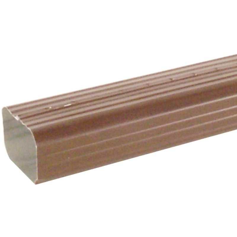 Amerimax 2401019120 Downspout, 2 in W, 3 in H, 10 ft L, Aluminum, Brown, Pack of 10