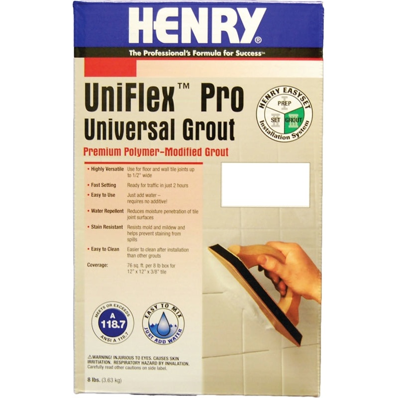 Henry UniFlex Pro 13105 Polymer Modified Grout, Cocoa, 8 lb Box, Pack of 4