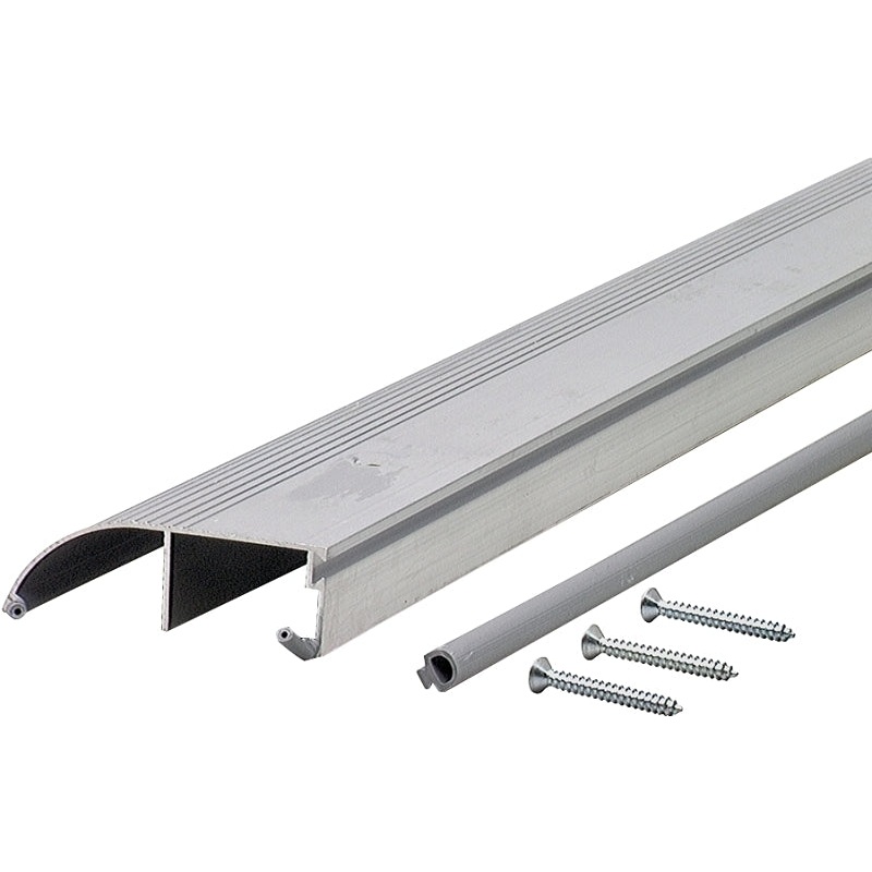 M-D 08656 Bumper Threshold with Insert, 72 in L, 3-3/8 in W, Aluminum