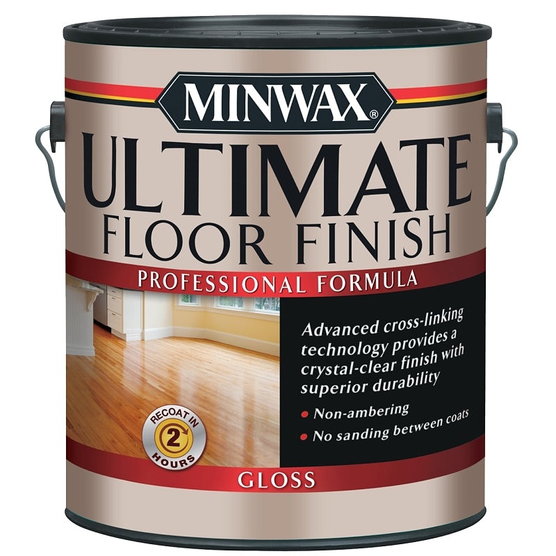 Minwax 131010000 Ultimate Floor Finish Paint, Gloss, Liquid, Crystal Clear, 1 gal, Can, Pack of 2