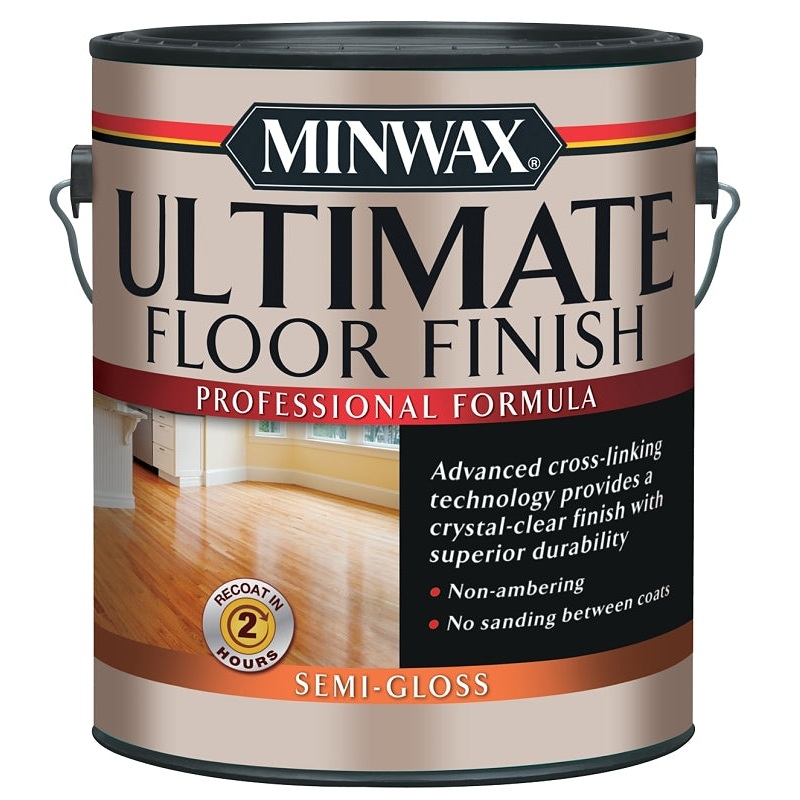 Minwax 131020000 Ultimate Floor Finish Paint, Semi-Gloss, Liquid, Crystal Clear, 1 gal, Can, Pack of 2