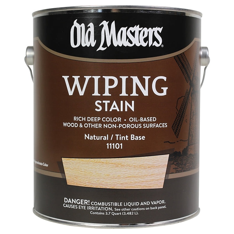 Old Masters 11101 Wiping Stain, Natural Tint Base, Liquid, 1 gal, Can, Pack of 2