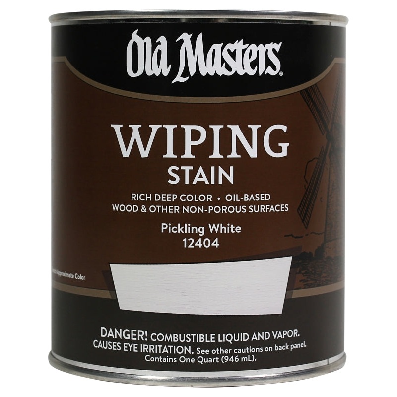 Old Masters 12404 Wiping Stain, Pickling White, Liquid, 1 qt, Can