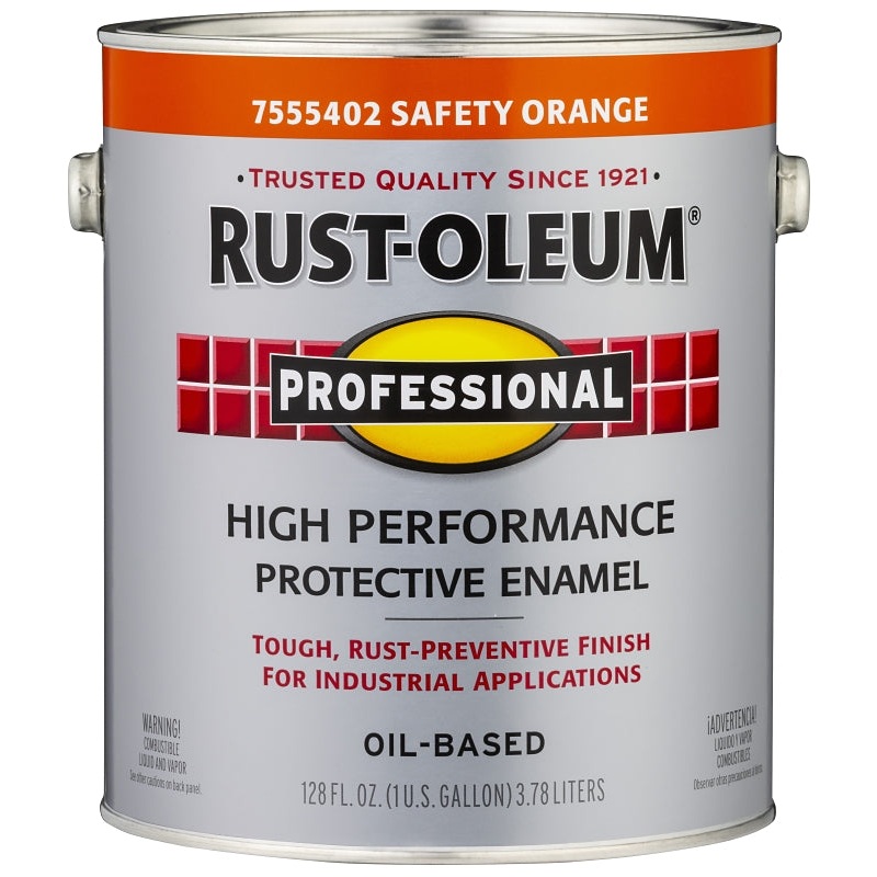 Professional 7555402 Enamel Paint, Oil, Gloss, Safety Orange, 1 gal, Can, 230 to 390 sq-ft/gal Coverage Area