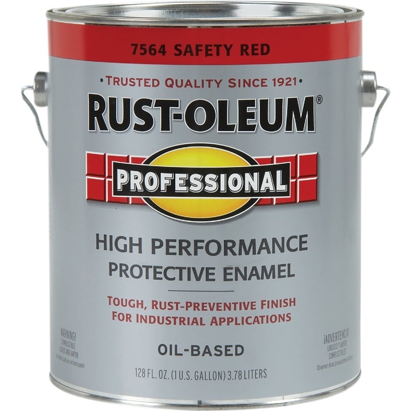 Professional 7564402 Enamel Paint, Oil, Gloss, Safety Red, 1 gal, Can, 230 to 390 sq-ft/gal Coverage Area