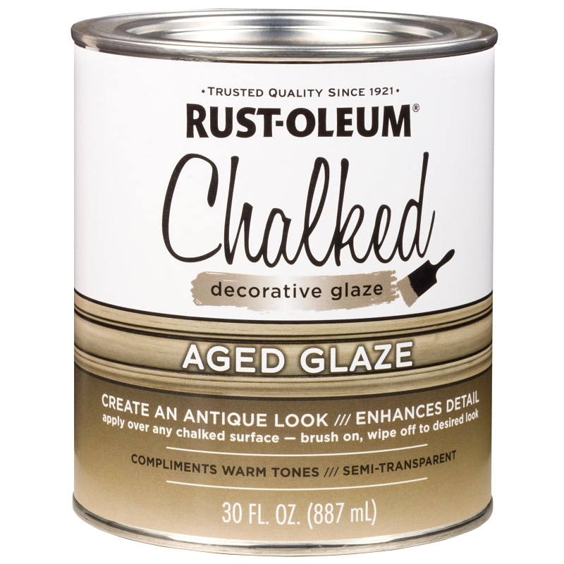 Rust-Oleum 315881 Chalked Decorative Glaze, Satin Chalky, Brown, 30 oz, Pack of 2