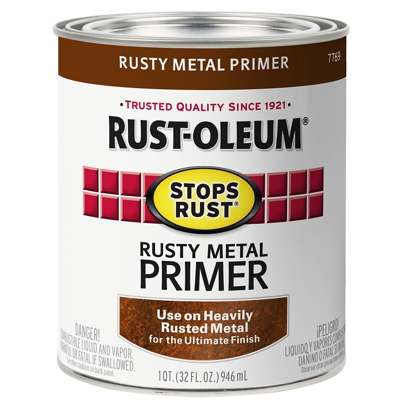 Rust-Oleum 7769502 Primer, Flat, Rusty Metal Primer, 1 qt