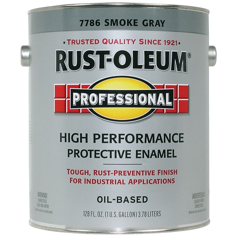 Rust-Oleum 7786402 Enamel Paint, Oil, Gloss, Smoke Gray, 1 gal, Can, 230 to 390 sq-ft/gal Coverage Area