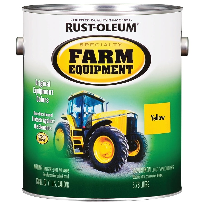 RUST-OLEUM SPECIALTY 7443402 Farm Equipment Enamel, Yellow, 1 gal Can