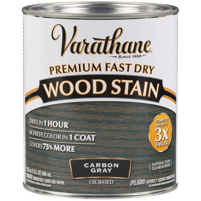 Varathane 304559 Wood Stain, Carbon Gray, Liquid, 1 qt, Can, Pack of 2