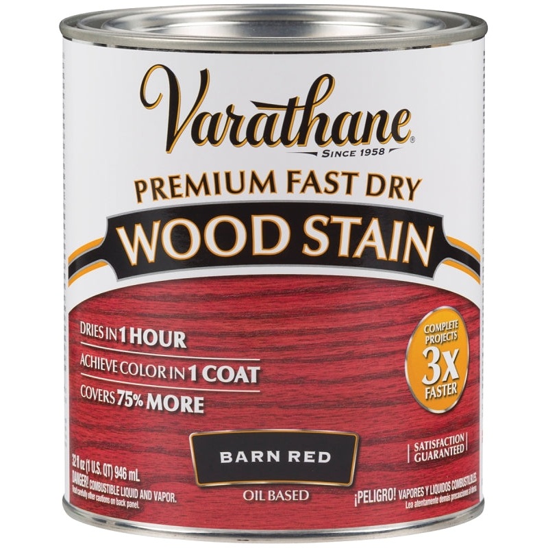 Varathane 307414 Wood Stain, Barn Red, Liquid, 1 qt, Can