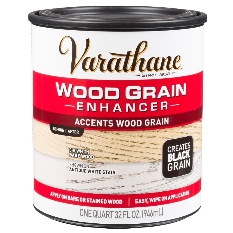 Varathane 313834 Grain Enhancer, Black Grain, Liquid, 1 qt