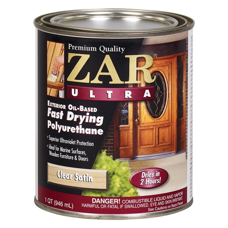 ZAR 34112 Exterior Polyurethane, Liquid, Amber, 1 qt, Can, Pack of 4