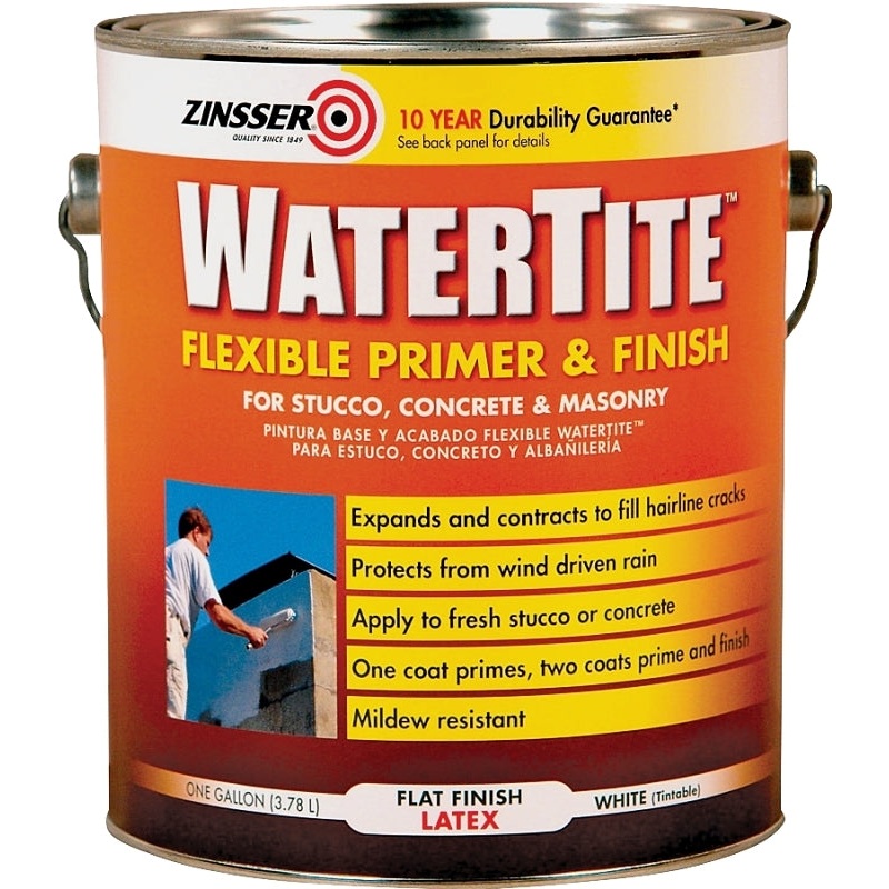 ZINSSER WATERTITE 5061 Flexible Primer and Finish, White, 1 gal Can, Pack of 2