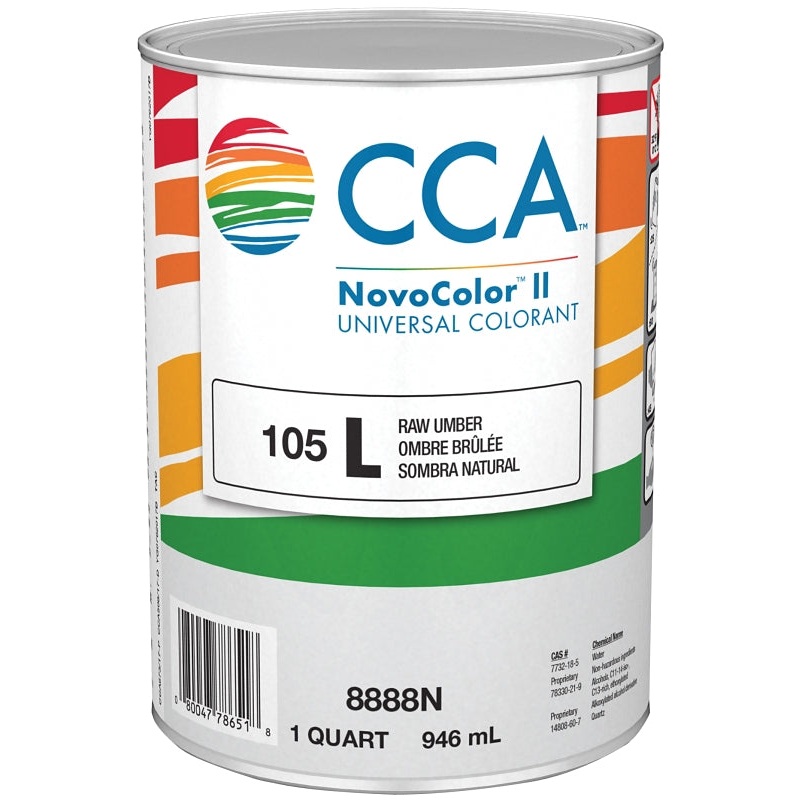 CCA NovoColor II Series 076.008888N.005 Universal Colorant, Raw Umber, Liquid, 1 qt