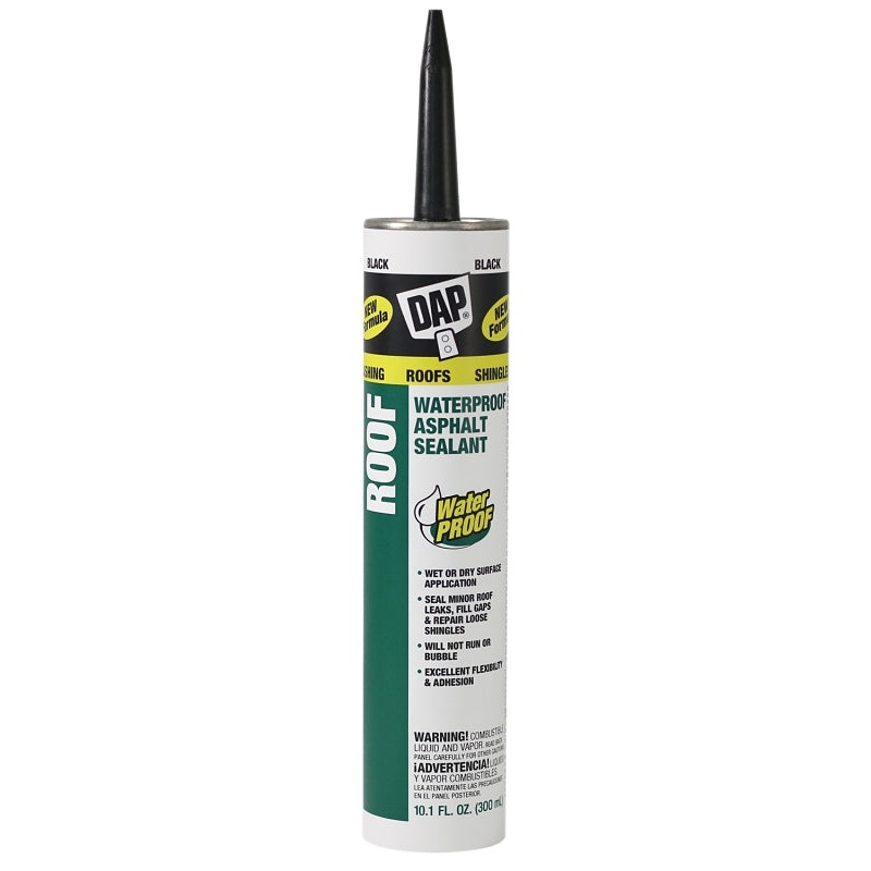 DAP 18268 Roof Sealant, Black, Paste, 10.1 fl-oz Cartridge, Pack of 12