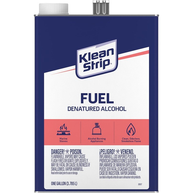 Klean Strip GSL26 Denatured Alcohol Fuel, Liquid, Alcohol, Water White, 1 gal, Can, Pack of 4