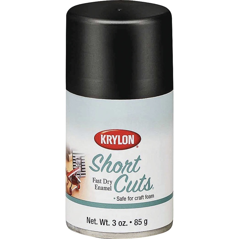 Krylon KSCS054 Craft Spray Paint, High-Gloss, Black, 3 oz, Can, Pack of 6