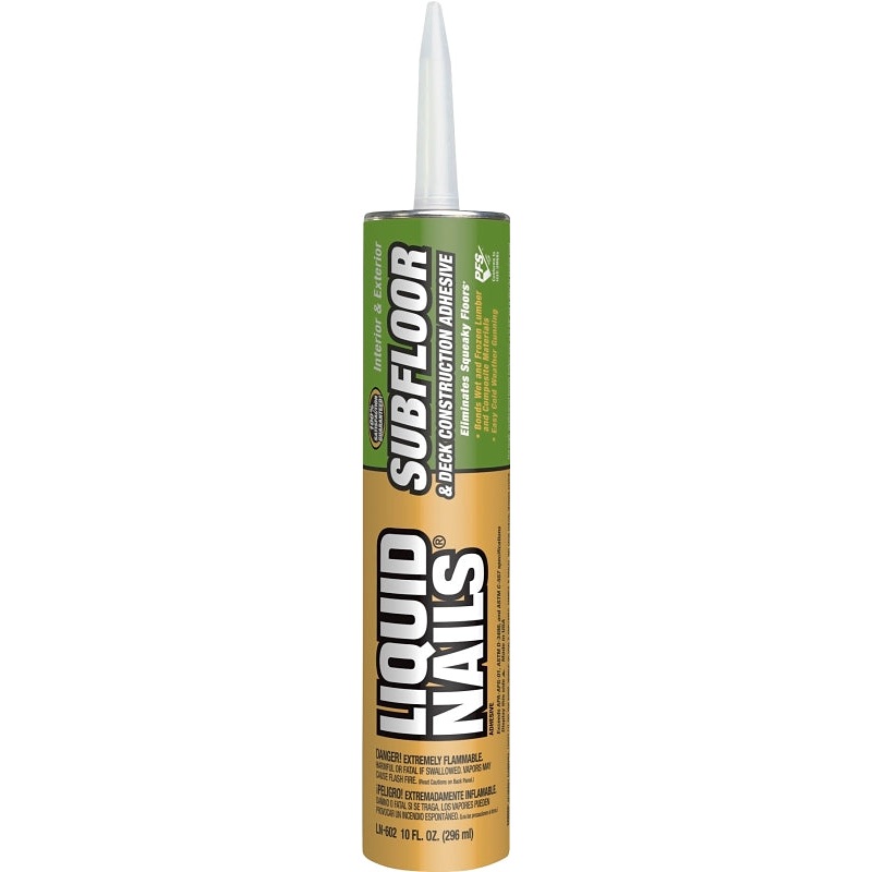 Liquid Nails LN-602 Construction Adhesive, Light Tan, 10 oz Cartridge, Pack of 24