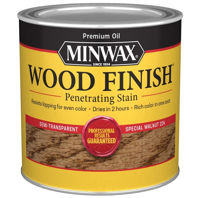 Minwax 222404444 Wood Stain, Special Walnut, Liquid, 0.5 pt, Can