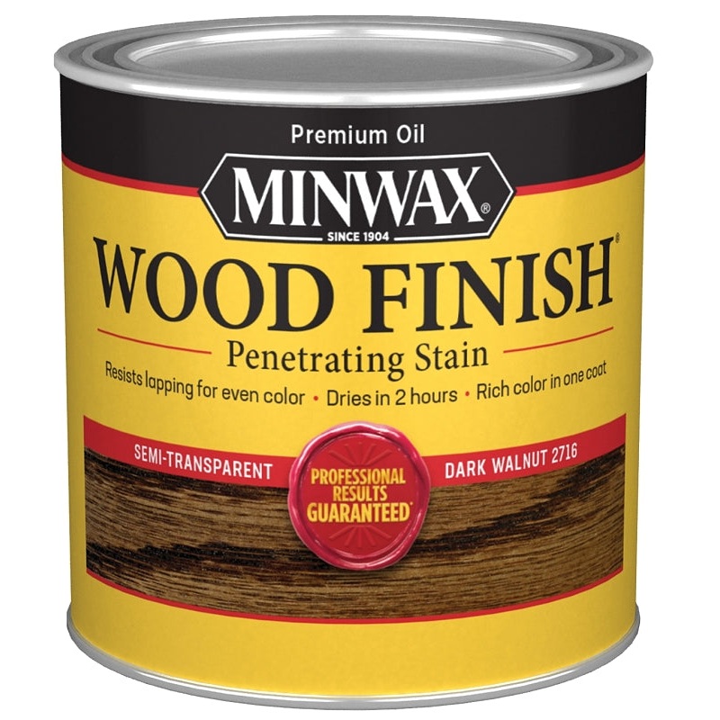 Minwax 227164444 Wood Stain, Dark Walnut, Liquid, 0.5 pt, Can