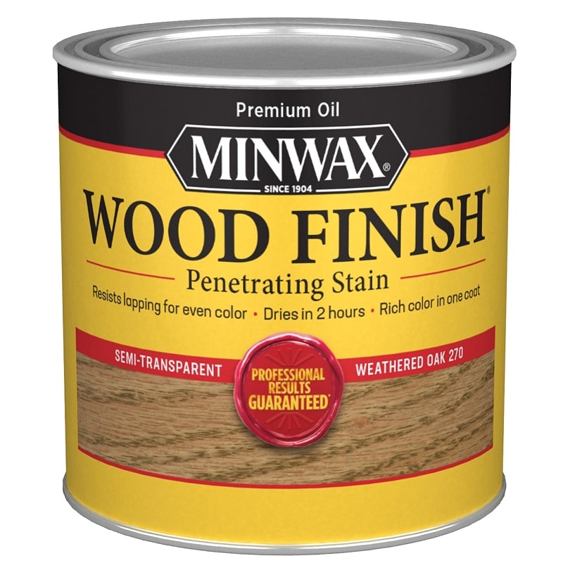 Minwax 227604444 Wood Stain, Weathered Oak, Liquid, 0.5 pt, Can
