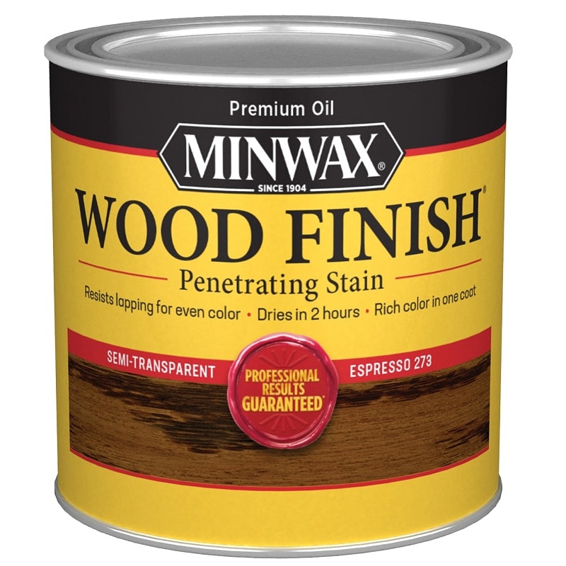 Minwax 227634444 Wood Stain, Espresso, Liquid, 0.5 pt, Can