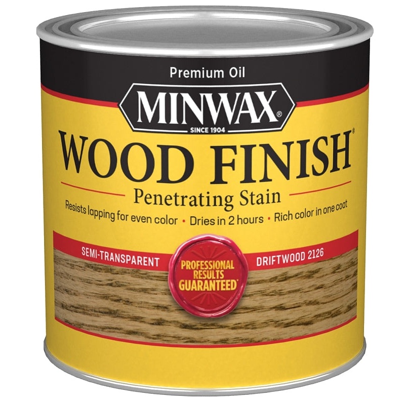 Minwax Wood Finish 221264444 Wood Stain, Driftwood, Liquid, 0.5 pt, Can