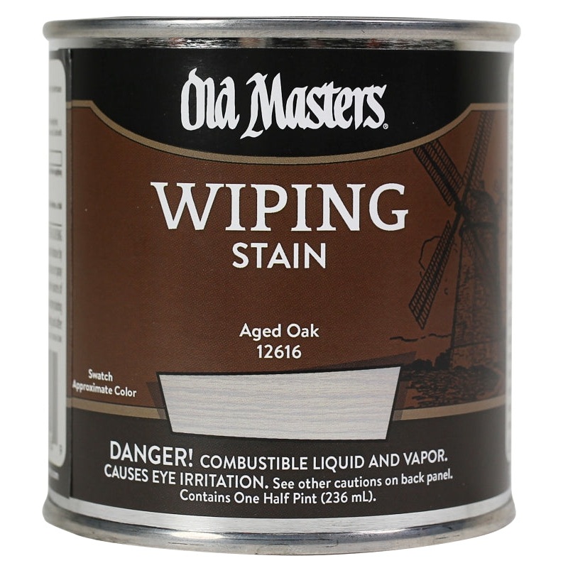 Old Masters 12616 Wiping Stain, Aged Oak, Liquid, 0.5 pt, Can