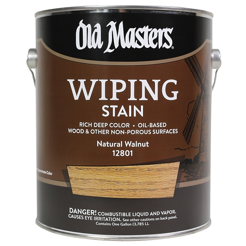 Old Masters 12801 Wiping Stain, Natural Walnut, Liquid, 1 gal, Can, Pack of 2