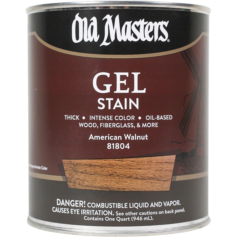 Old Masters 81804 Gel Stain, American Walnut, Liquid, 1 qt, Can