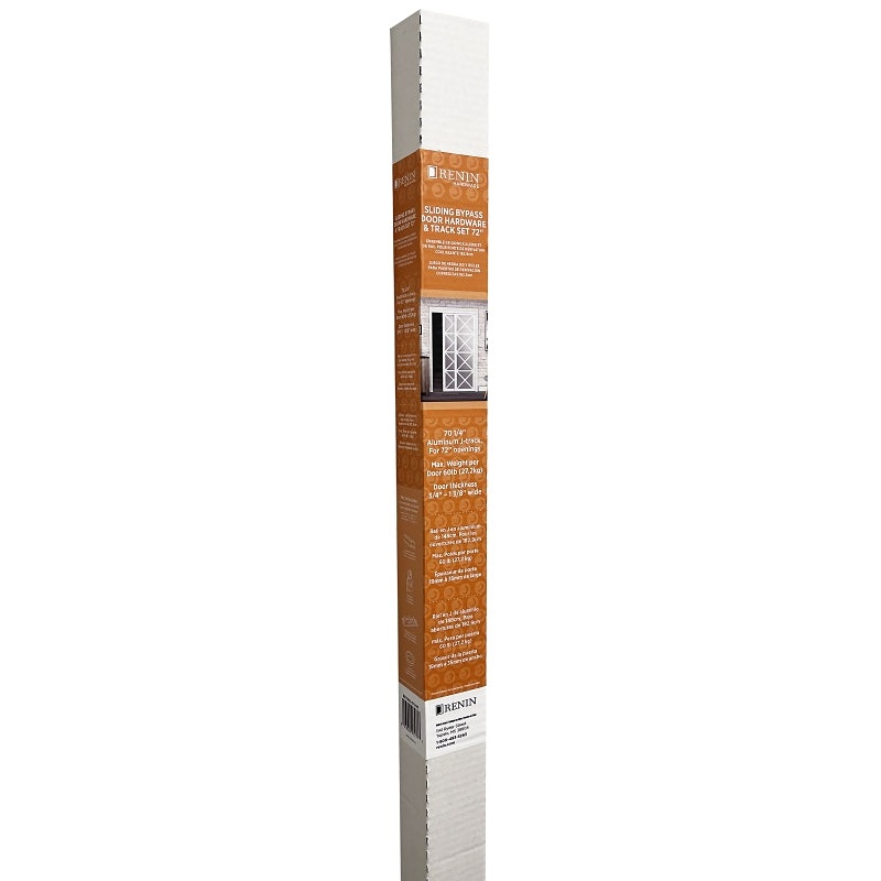 Renin BP210K-07200-AL Door Hardware and Track Set, 72 in L Track, Aluminum
