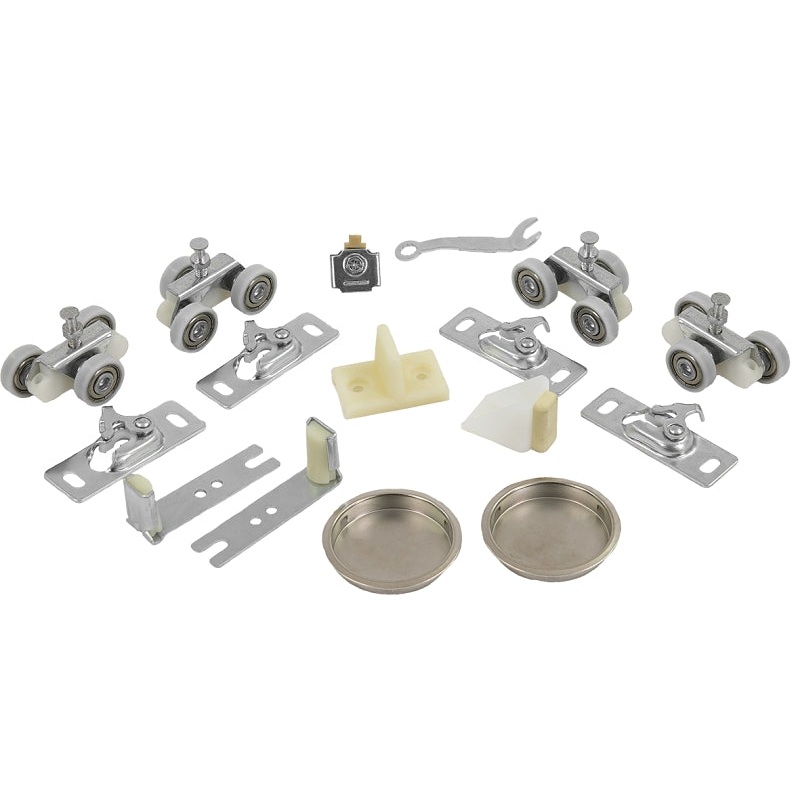 Renin BP831BB-09600-AL Hardware and Track Set, 96 in L Track, Aluminum, For: 3/4 to 1-3/4 in THK Bypass Door