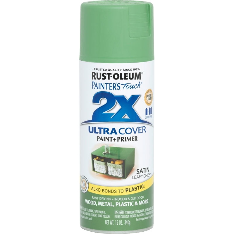 Rust-Oleum 249072 Spray Paint, Satin, Leafy Green, 12 oz, Can