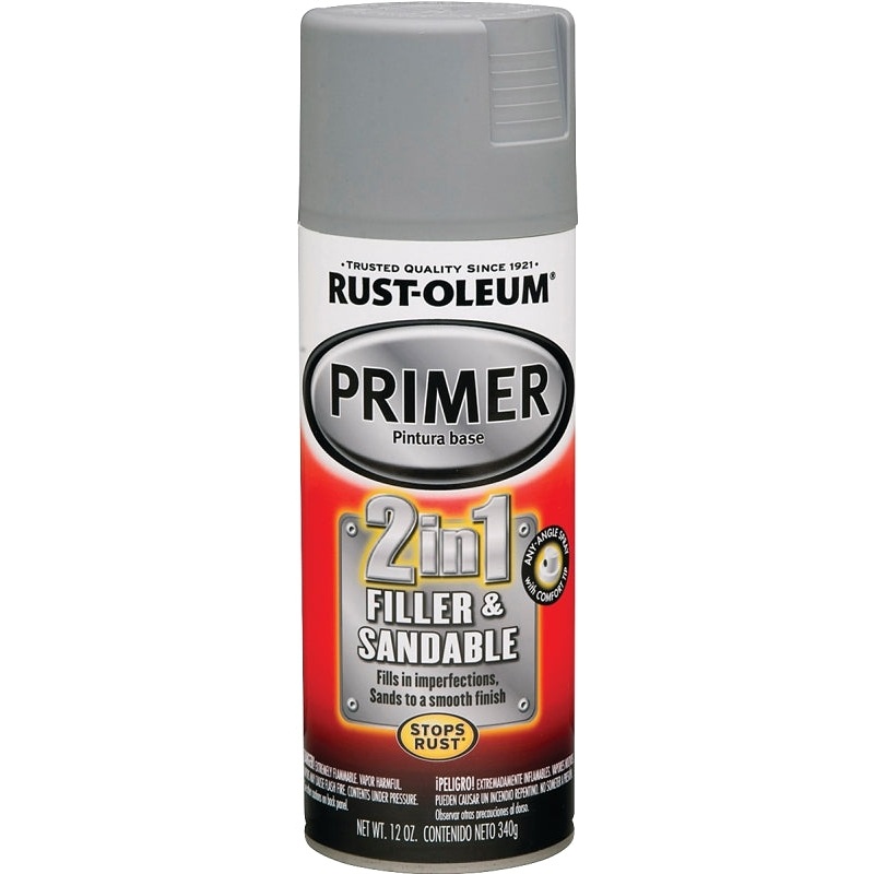 Rust-Oleum 260510 Spray Primer, Oil Base, Gray, 12 oz