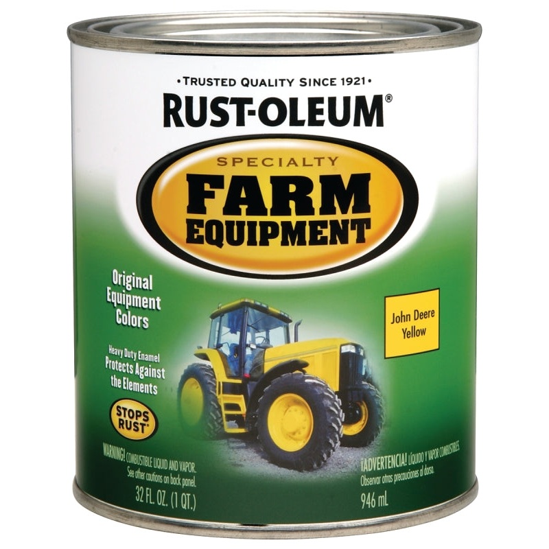 RUST-OLEUM SPECIALTY 7443502 Farm Equipment Enamel, Yellow, 1 qt Can