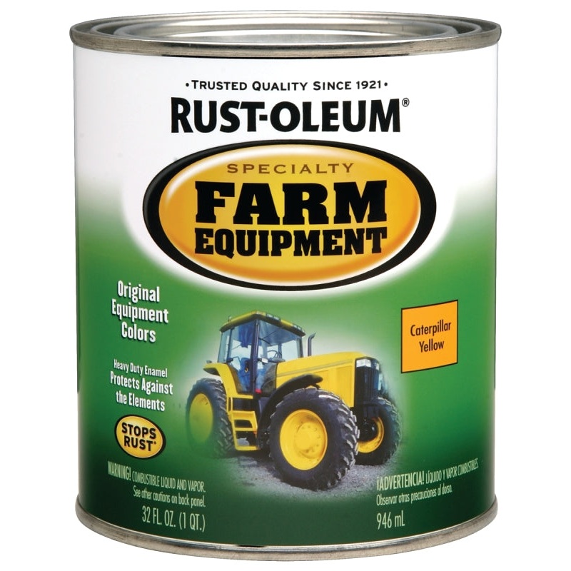 RUST-OLEUM SPECIALTY 7449502 Farm Equipment Enamel, Caterpillar Yellow, 1 qt Can
