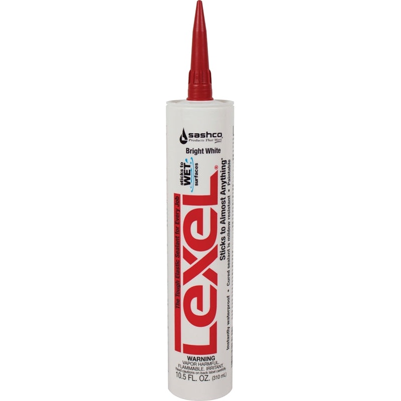 Sashco 13030 Elastic Sealant, White, 7 days Curing, 0 to 120 deg F, 10.5 oz Cartridge, Pack of 12