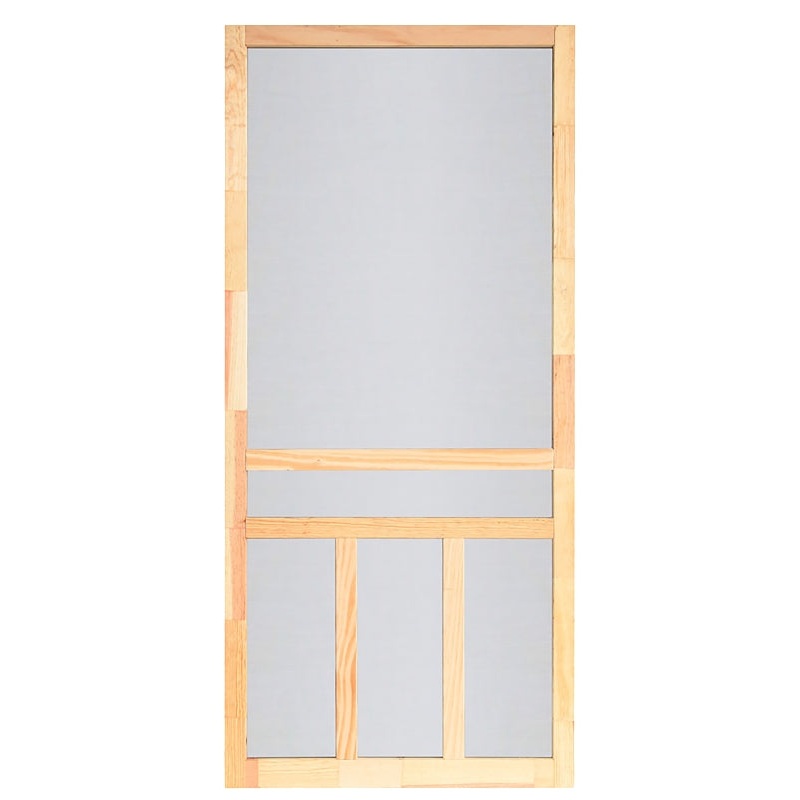 Screen Tight Creekside WCRC32 Series Screen Door, 32 in W Opening, 80 in H Opening, Wood Frame, Left, Right, Natural, Pack of 2