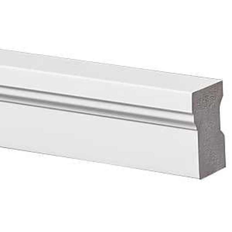 Inteplast Group 063510009866 Brick Moulding, 1-1/4 in W, 2 in H, Flat Back, Smooth Profile, PVC, White, Pack of 6