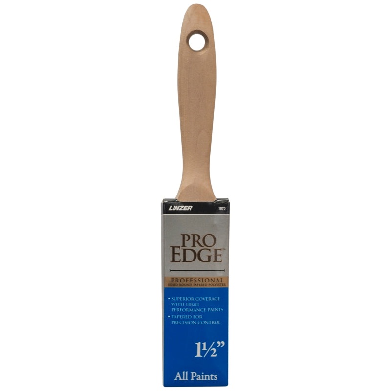 Linzer 1870-1.5 Paint Brush, 1-1/2 in W, Nylon/Polyester Bristle, Beavertail Handle