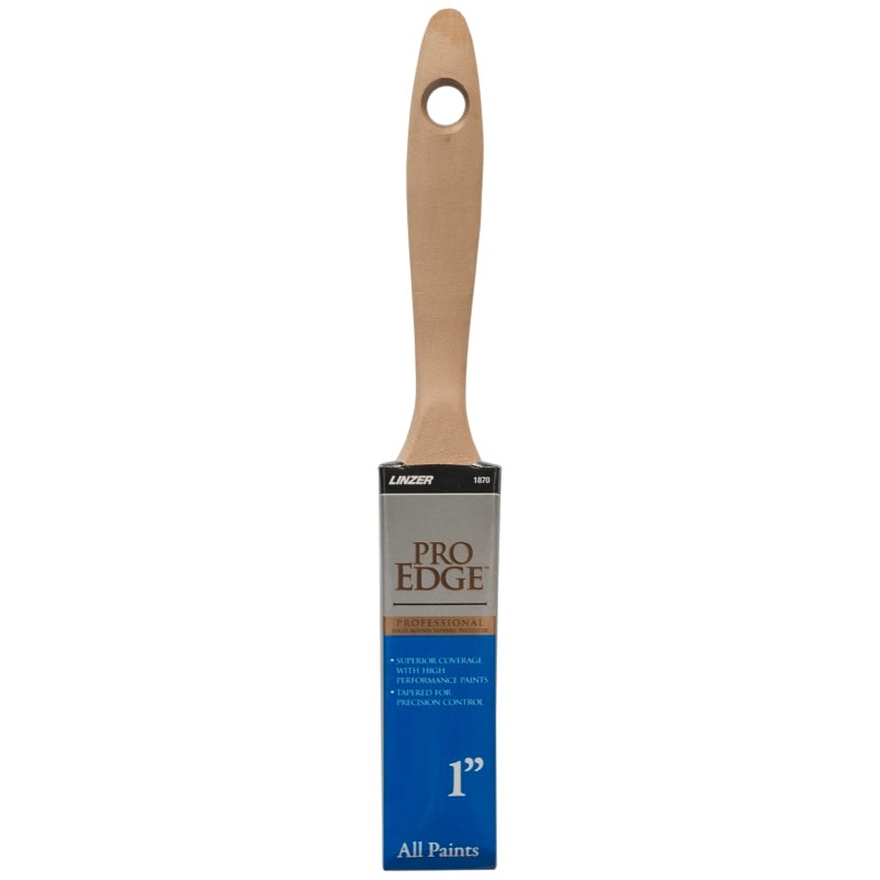 Linzer 1870-1 Paint Brush, 1 in W, Nylon/Polyester Bristle, Beavertail Handle