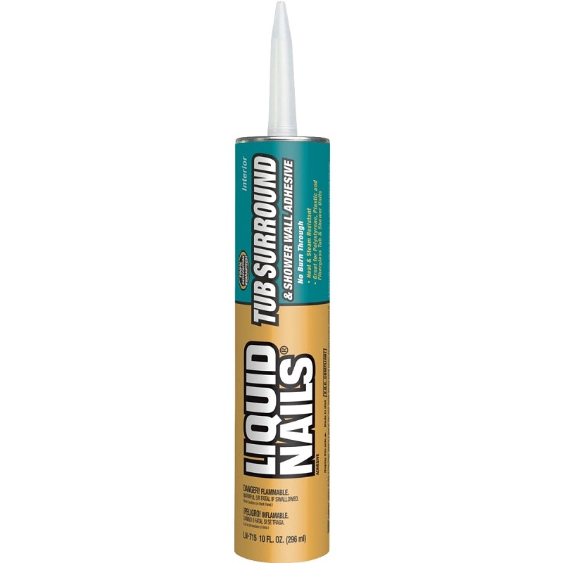 Liquid Nails LN-715 Tub Surround and Shower Adhesive, White, 10 oz Cartridge, Pack of 24