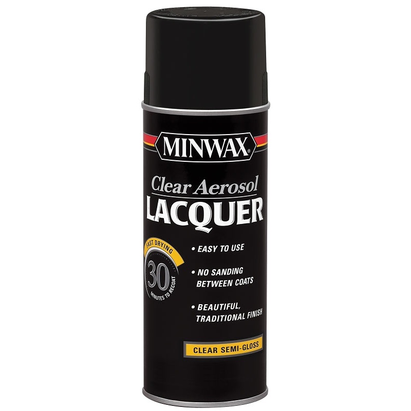 Minwax 152050000 Lacquer Spray, Semi-Gloss, Liquid, Clear, 12 oz, Can