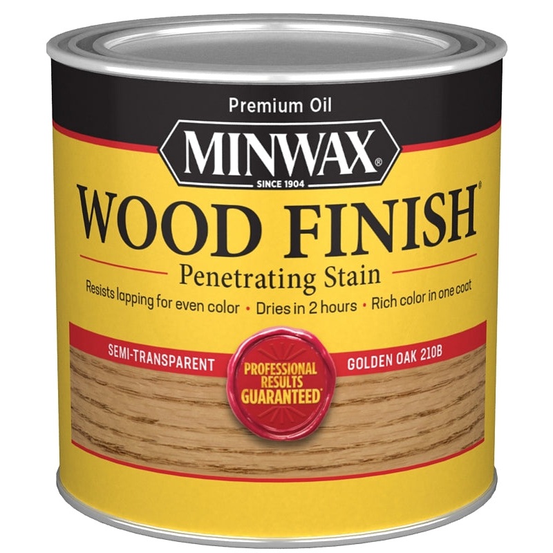 Minwax 221024444 Wood Stain, Golden Oak, Liquid, 0.5 pt, Can