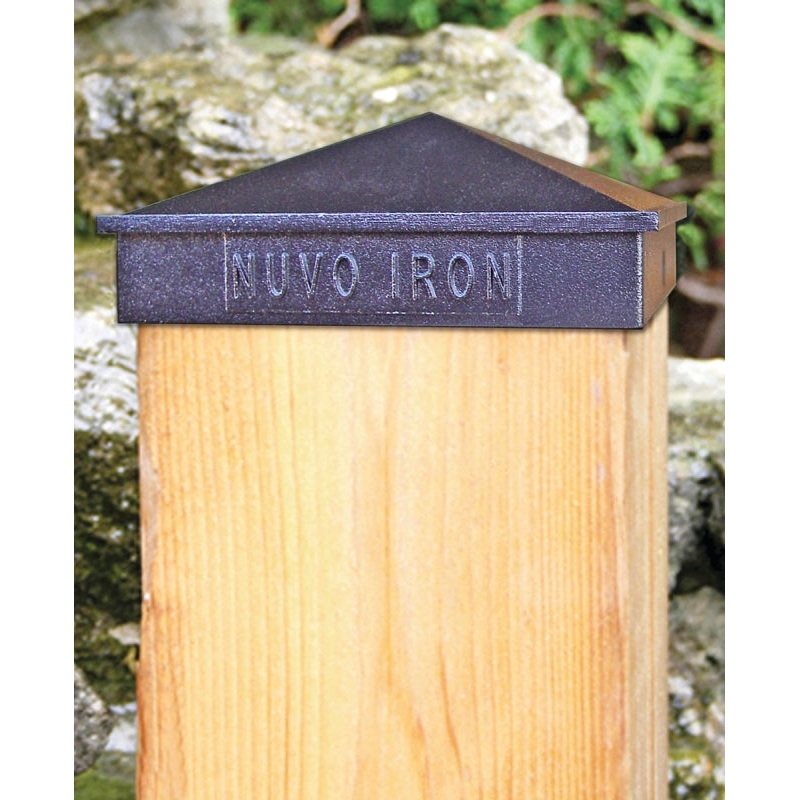 Nuvo Iron PCP13 Post Cap, 4-1/2 in L, 4-1/2 in W, Aluminum, Black