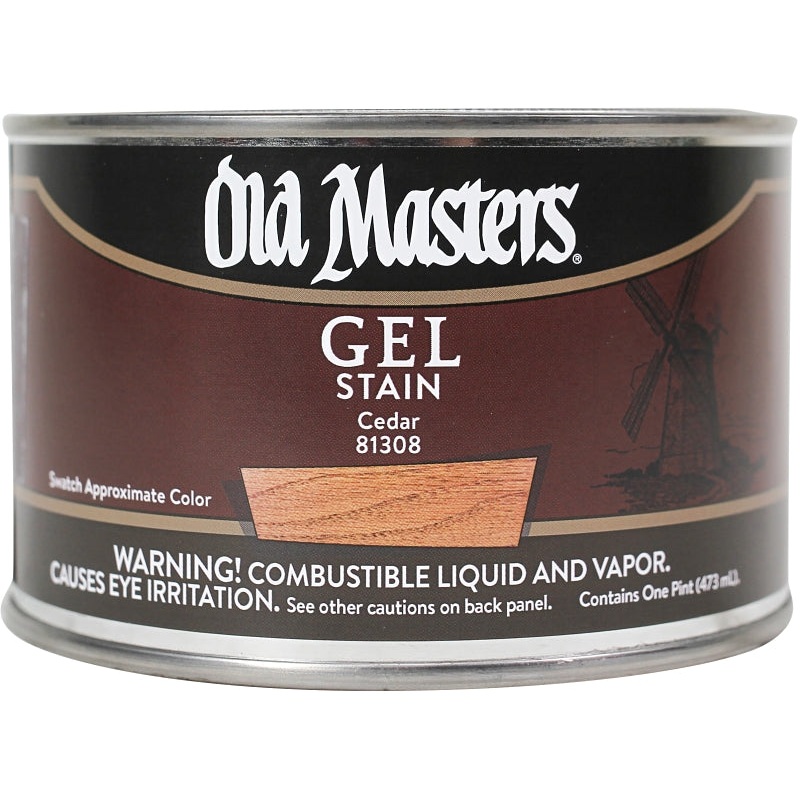Old Masters 81308 Gel Stain, Cedar, Liquid, 1 pt, Can