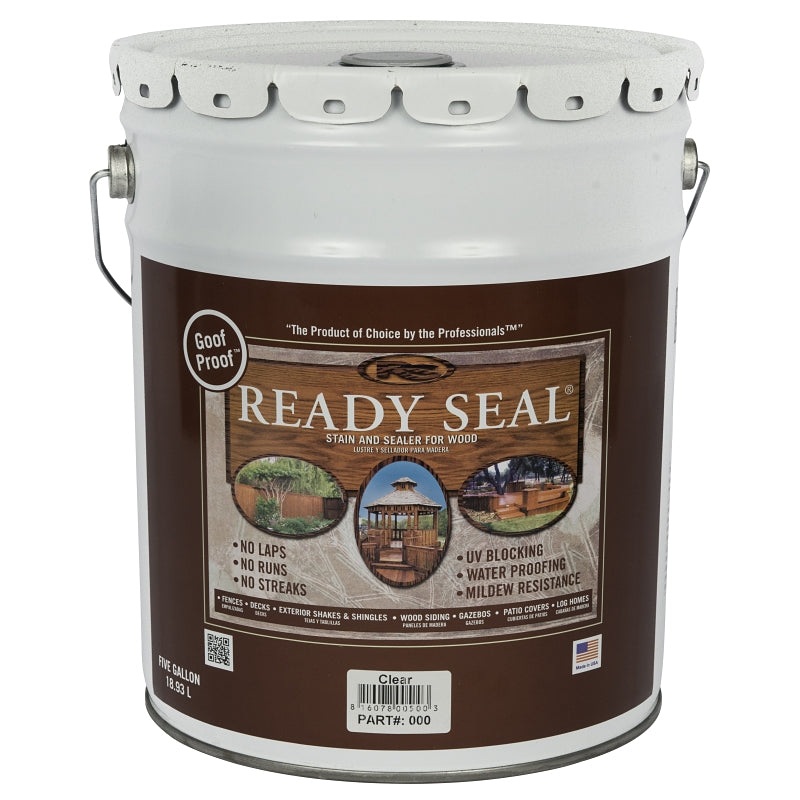 Ready Seal 500 Stain and Sealer, Clear, 5 gal