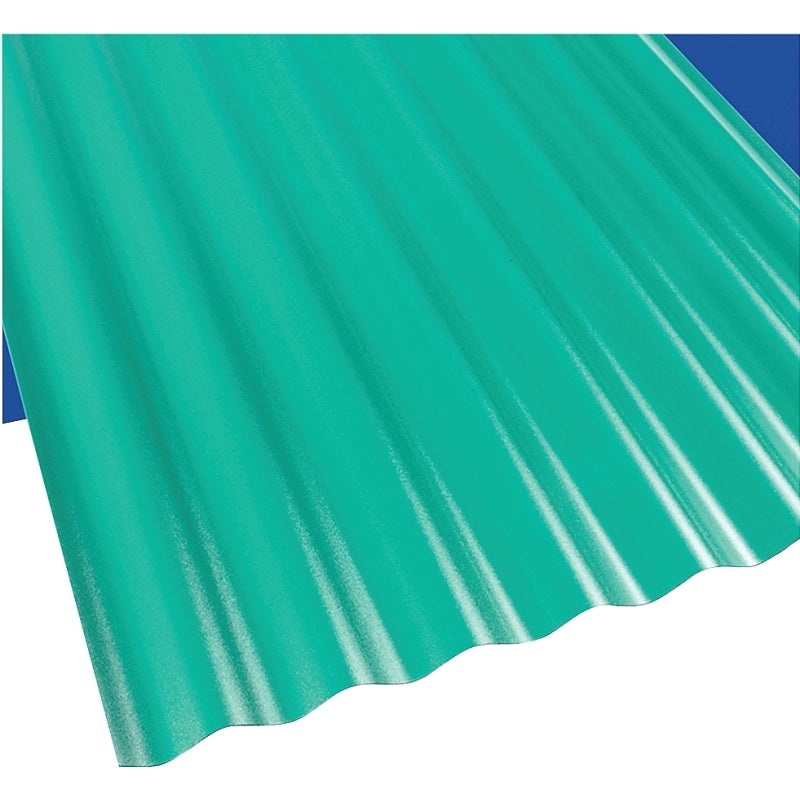 Suntop 108977 Corrugated Roofing Panel, 12 ft L, 26 in W, 0.063 Thick Material, Polycarbonate, Green, Pack of 10
